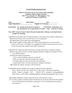 BS Semester IV CHEM-411 Regular and Ex (Online Exam 2021)