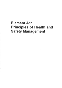 Element A1 Principles of Health and Safety Management