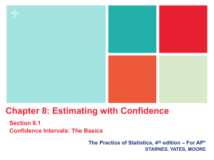 Section 8.1 Confidence Intervals The Basics