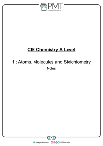 1. Atoms, Molecules and Stoichiometry