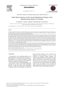 Study Based Analysis on the Current Digitalization Degree in Mfg Industry in Germany(2016)