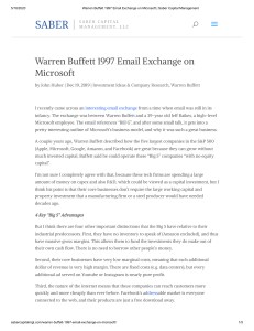 Warren Buffett 1997 Email Exchange on Microsoft   Saber Capital Management