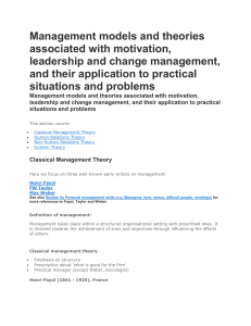 Theories of management (ADR B 1)