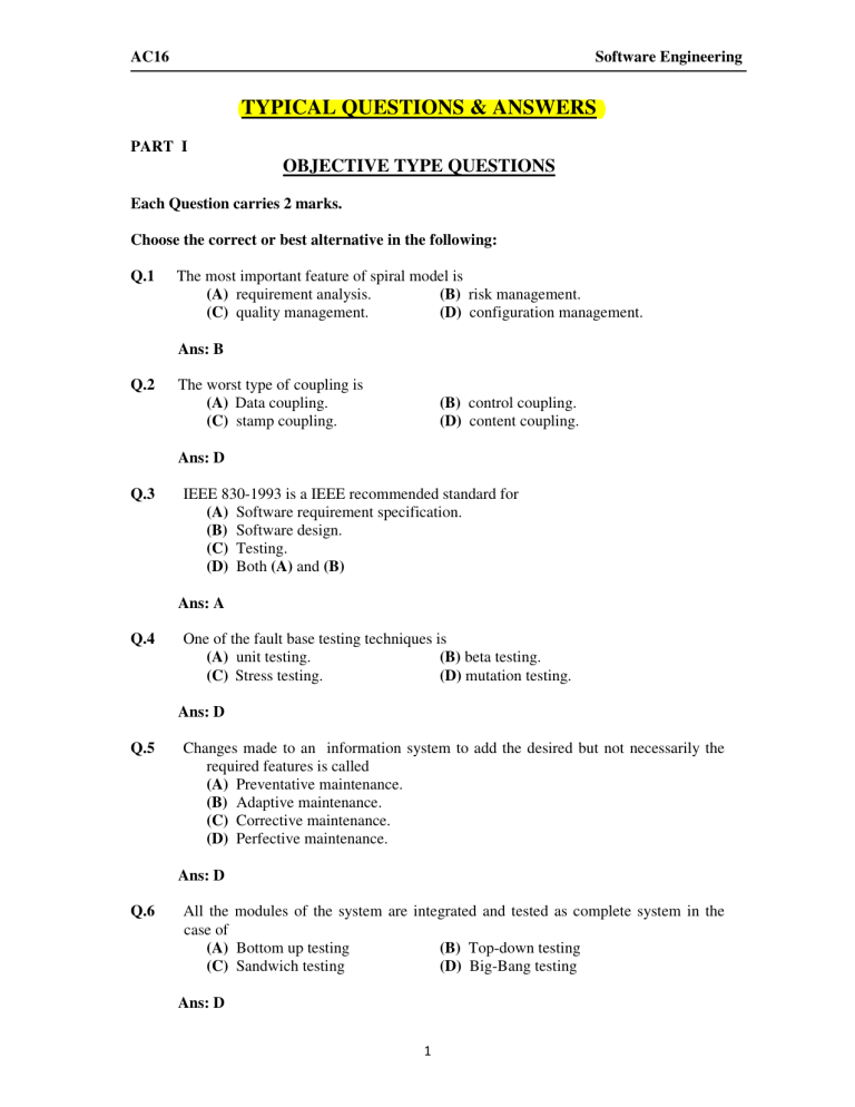 multiple choice questions and answers on cocomo model