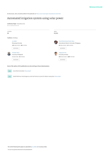 Automated Irrigation System Using Solar Power