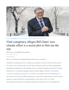 Viral conspiracy alleges Bill Gates’ new climate effort is a secret plot to blot out the sun