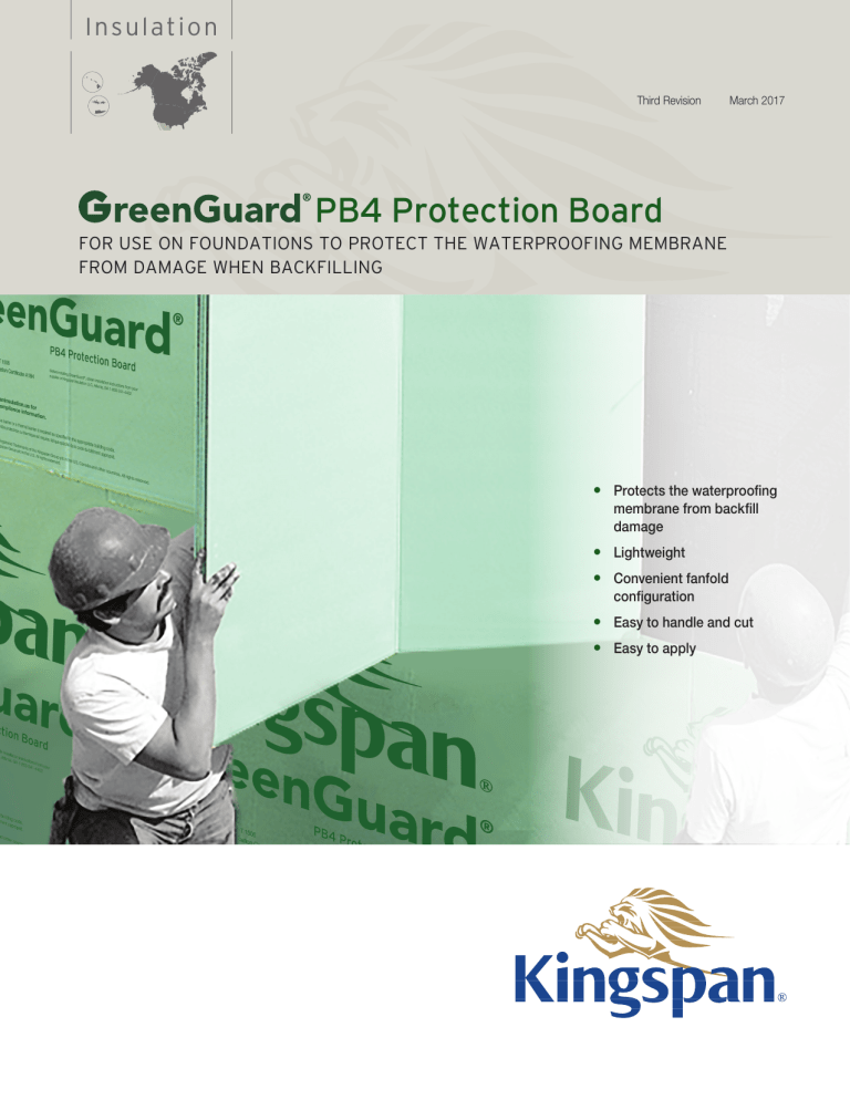 GreenGuard PB4 Waterproofing Protection Board
