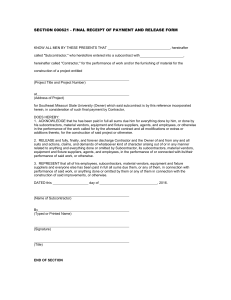 Contract Release Form