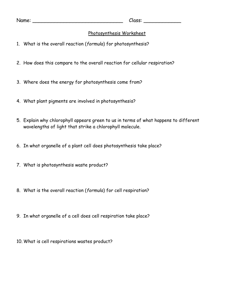 What Is Photosynthesis Short Answer Class 4