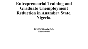 Entrepreneural training and graduate unemployment