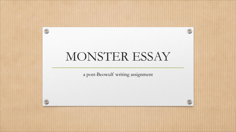essay in monster