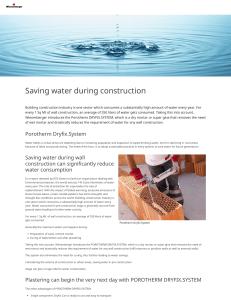 Saving water during construction
