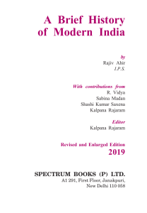 A Brief History of India Spectrum 2019-20 Edition