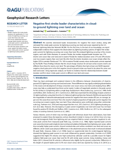 Negative first stroke leader characteristics in cloud-to- ground lightning