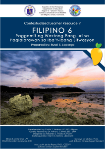 CONTEXTUALIZED LEARNER RESOURCE IN FILIPINO 6 Paggamit ng Wastong Pang-uri v2.0