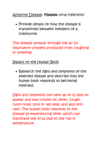 Year 8 - Symptoms and Impact of Disease