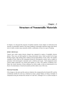 Chapter 3-- Structure of Nonmetallic Materials