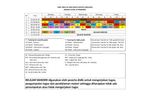 Jadwal dan Materi selama Bulan Agustus