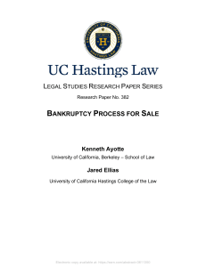 Bankruptcy Process for Sale