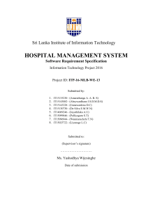 HOSPITAL MANAGEMENT SYSTEM Software Requ