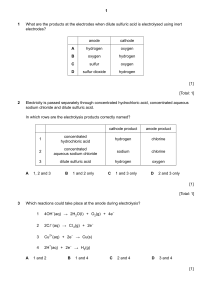 3- Electrolysis of solutions IGCSE questions 