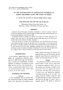 On the Accumulation of Radioactive Materials in Marine Organisms Along the Coast of Korea 3. Cesium-137 Activities in Several Edible Marine Algae