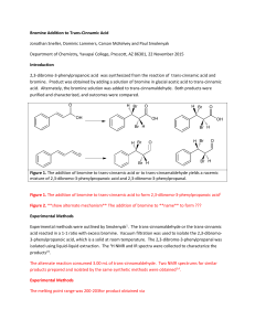 Bromine Addition to Trans Cinnamic Acid