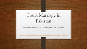 Perform Procedure of Court Marriage in Pakistan By Female Advocate