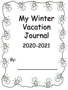 WinterVacationHomework - Writing Journal!