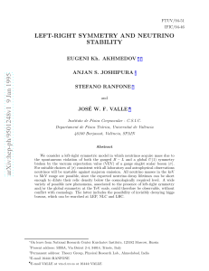 LR symmetry and neutrino stability