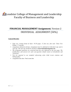 Financial Management Assignment, Version-2