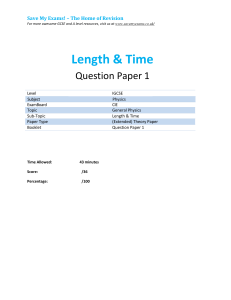 IGCSE Physics Length and Time Theory Practice