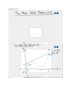 Mean Value Theorem Calculus Lecture Notes