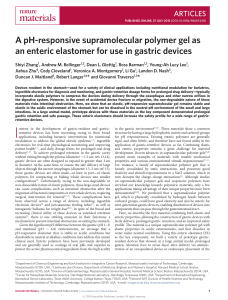 A pH-responsive supramolecular polymer gel as an enteric elastomer for use in gastric devices