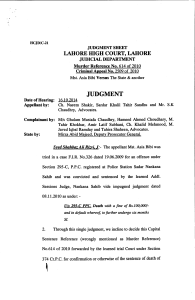 Judgement Asia Bibi v. The State Lahore High Court 2014
