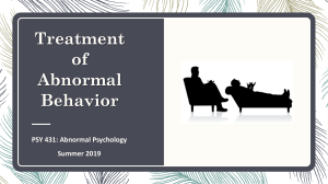 Treatments of Abnormal Behavior 