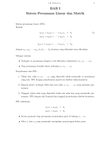 Bab 1 Sistem Persamaan Linear dan Matrik