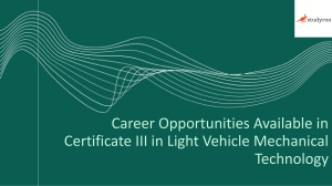 Career Opportunities Available in Certificate III in Light Vehicle Mechanical Technology-converted