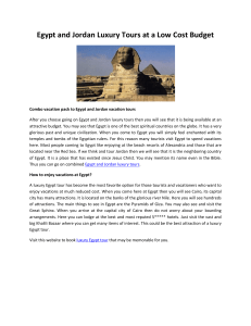 Egypt and Jordan Luxury Tours at a Low Cost Budget