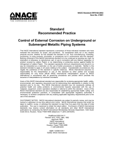 RP016902 - Control of External Corrosion on Underground or Submerged Metallic Piping Systems