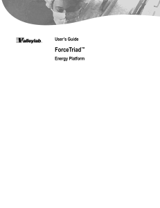 Valleylab ForceTriad - User manual