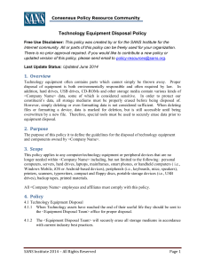 technology equipment disposal policy Template