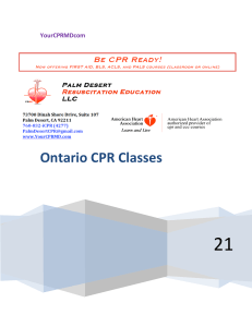 CPR Certification Ontario CA