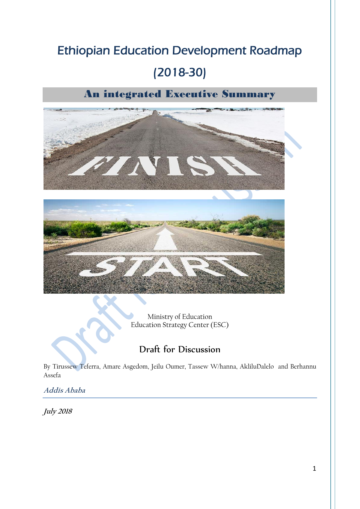 ethiopian education strategic plan