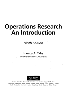 Operations Research An Introduction Nint