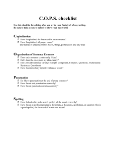 COPS Editing Checklist