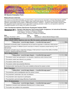 CE Session Evaluation Form - Social Work Education