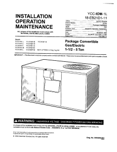 Installation Operation Maintenance manual