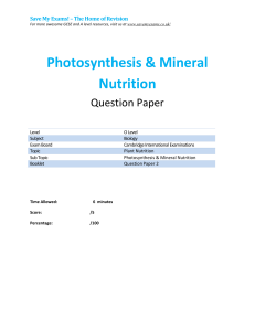 5.2-photosynthesis and mineral nutrition-qp olevel-cie-biology 