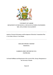 Kenya Coast Region Electricity Transmission Plan Analysis